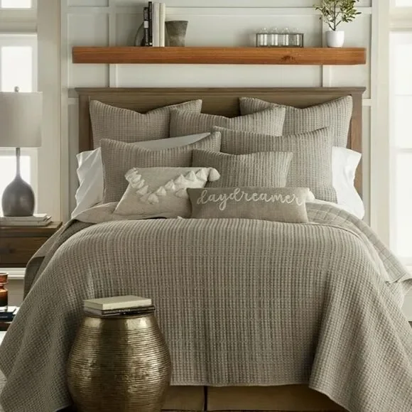 Levtex Home Taupe Waffle Quilt Set
