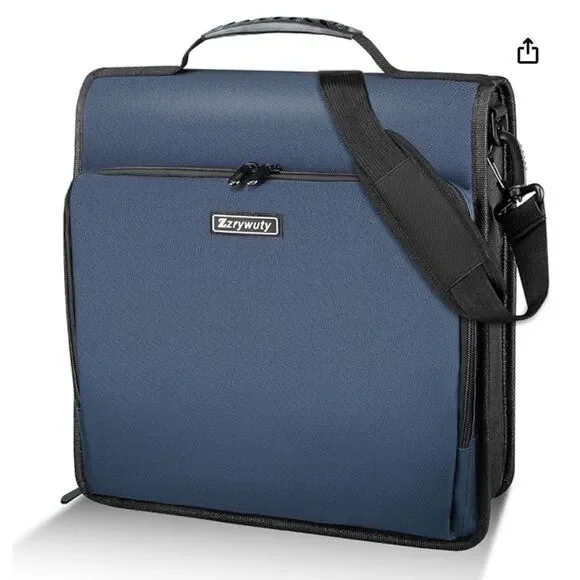 3 Inch 3-Ring Binder with Zipper, Expanding Folders and Shoulder Straps & Handle