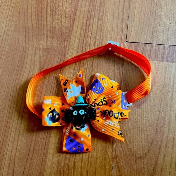 Halloween spooky spider bow cat/dog collar