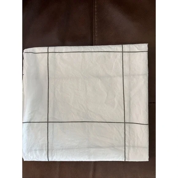 Quince Pillow Case Set of 2 Organic Luxe king white black stripe cotton