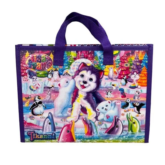 Lisa Frank Tikanni Husky Trifold Portfolio Folder Carrying Case Penguin Dolphin