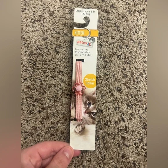 pink flower cat collar