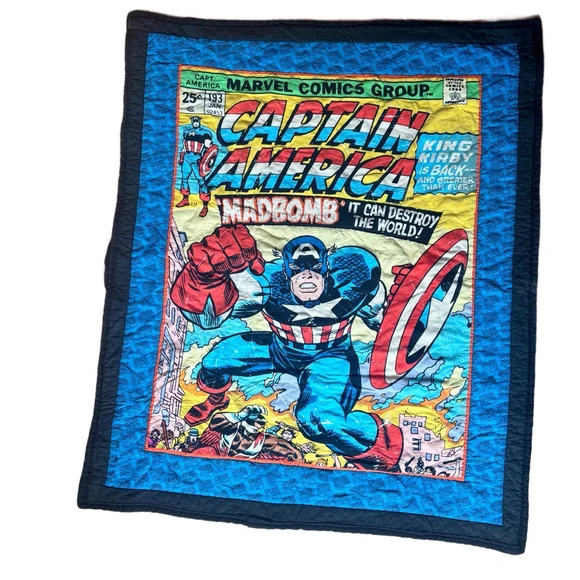 Unbranded Vintage Kids Captain America Comic One Size Quilt