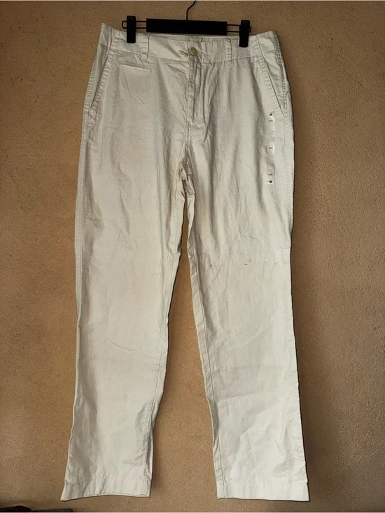 Tommy Hilfiger Men's Off-White linen Chinos