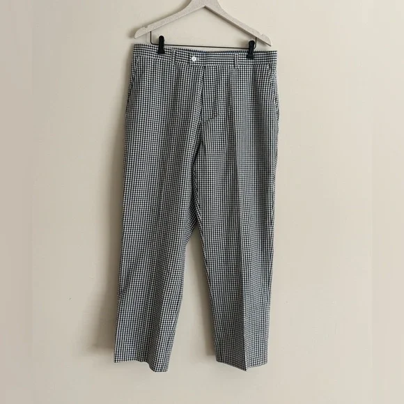 Linea Uomo Men’s Pants - Size 38x30 - Black & White Check - Seersucker Style