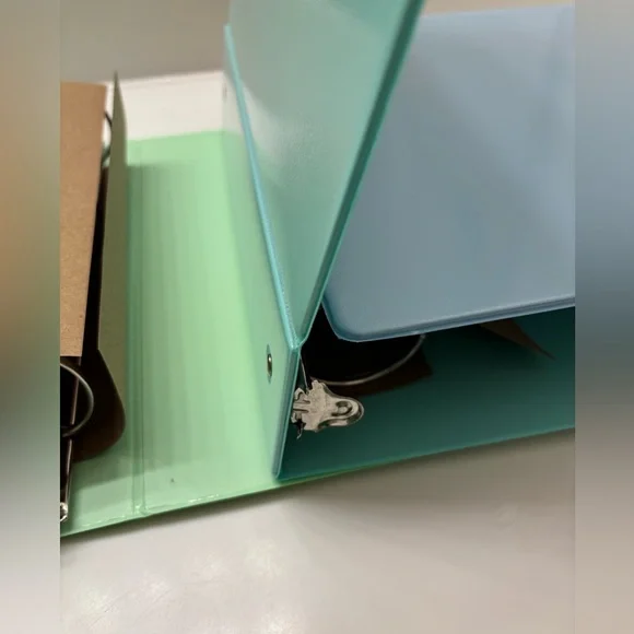 New 3 Set 2 Inch 3 Ring Binders Pastel Colors Blue Green