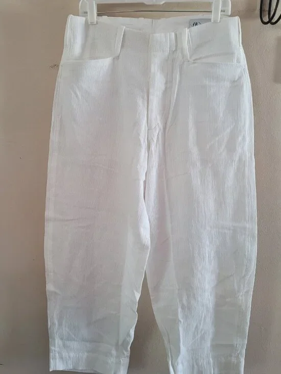 NEW FACTOR'S Men's Pipe Leg Trousers in White Size 29