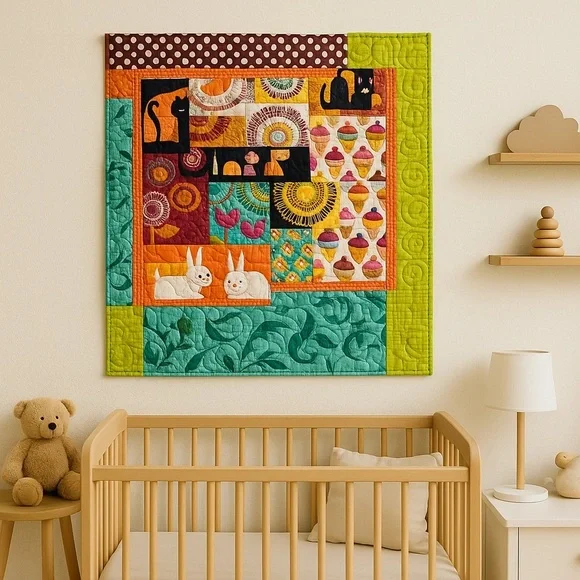 New Vibrant Modern Patchwork Quilt – 51” x 51” 🌟