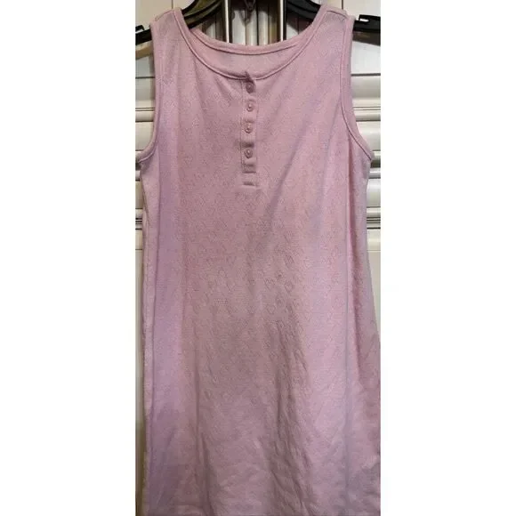 Gap Kids Girls Sleeveless Henley Tank Sleep Dress Pink Size 10