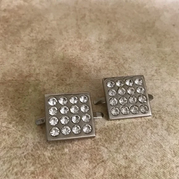Vintage Metal & Crystal Shoe Clips