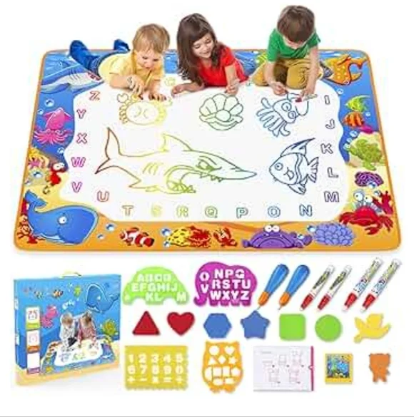 Water doodle mat ocean new