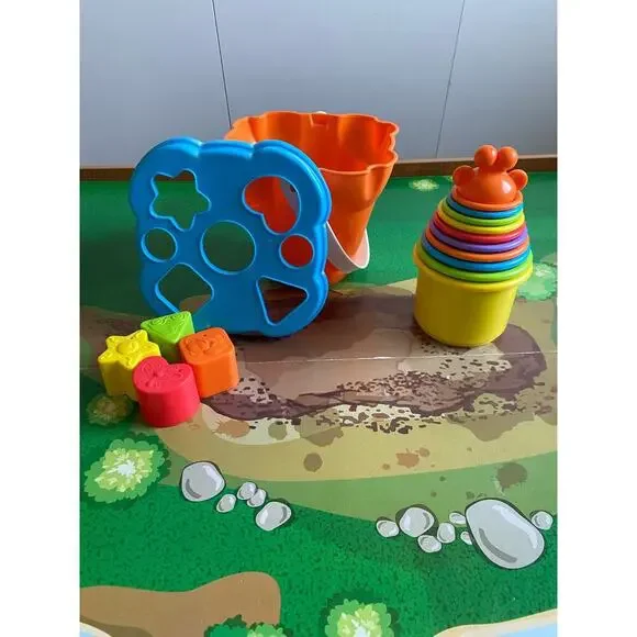 Stacking Cups with Pail and Shape Blocks