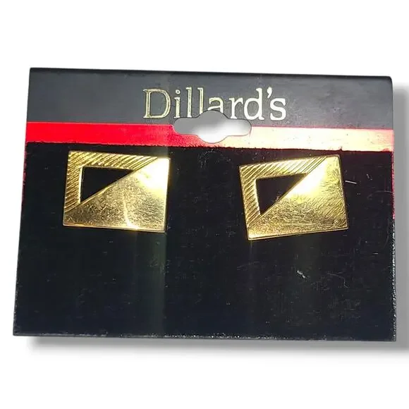 Vintage NWT‎ Dillards Gold Tone Engravble Cufflinks NOS