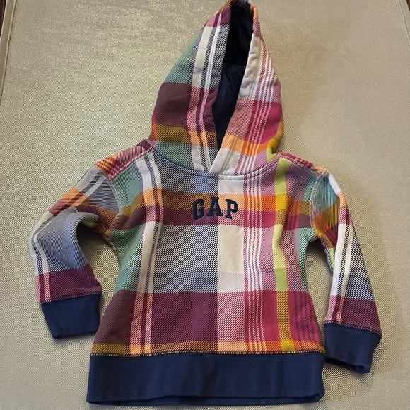 GAP Colorful Plaid Kids Hoodie