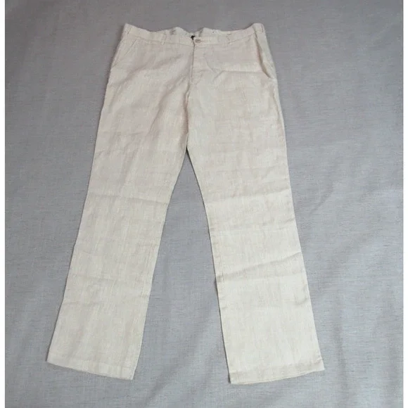 Zylus Pants Mens Size 38 Beige Quiet Luxury Hampton Chic Beach Prep Dress Slacks
