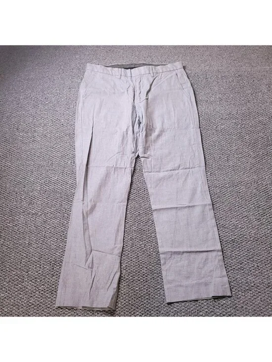 J . Crew Slim Bowery Dress Pants Mens 32x30 Gray Trousers Slacks Hook Preppy