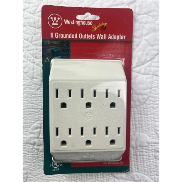 Westinghouse 6 Grounded Outlets Wall Adapter Power Tap