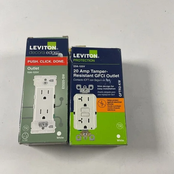 Leviton GFTR2-KW 20A Switch - White & 15A-125V