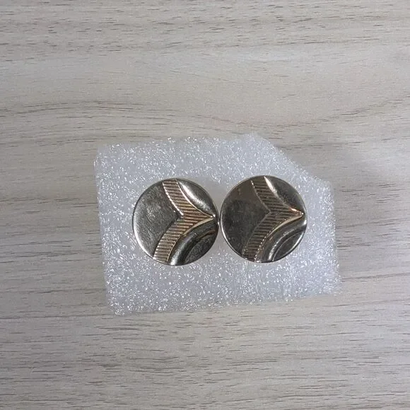Swank Gold Tone Cufflinks Vintage Round Etched Men's Formal Jewelry