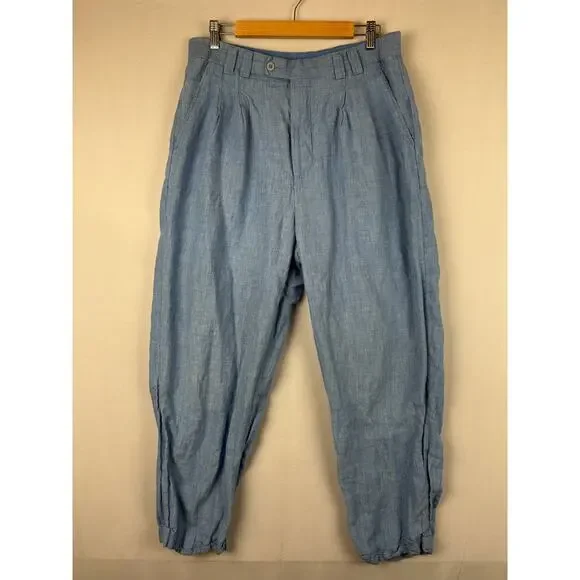 Lorenzino Blue Linen Dress Pant Trousers Light Blue Men's Size 38 or US 33x29