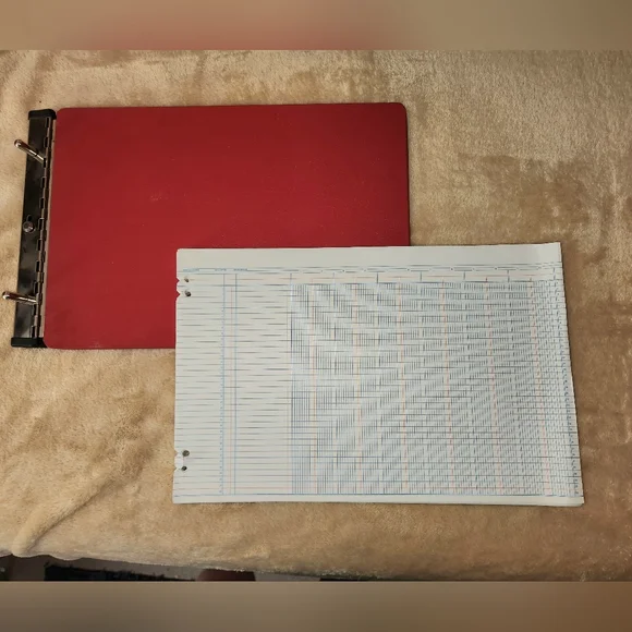 Vintage Quality National 94-573 Red Top Lock Binder Ledger & Wilson Jones