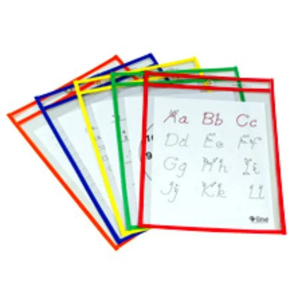 NWT~Office Depot Reusable Dry-Erase Pockets, 10