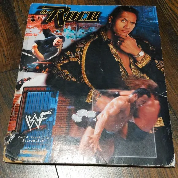 Vintage WWF The Rock school folder