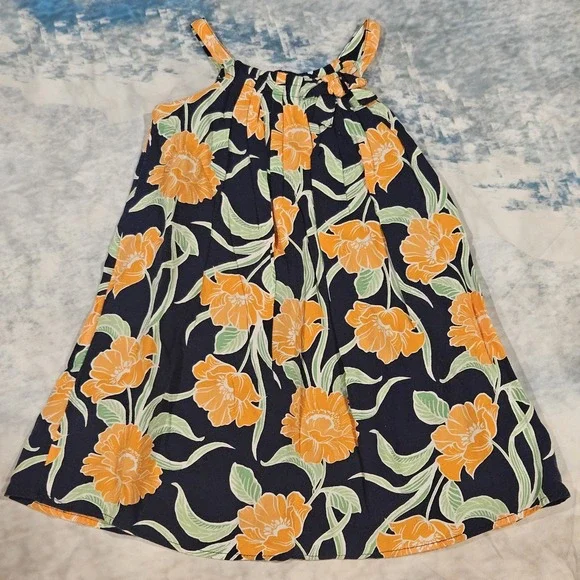 Baby Gap Navy Orange Floral Sundress‎ Size 3T Toddler Girls