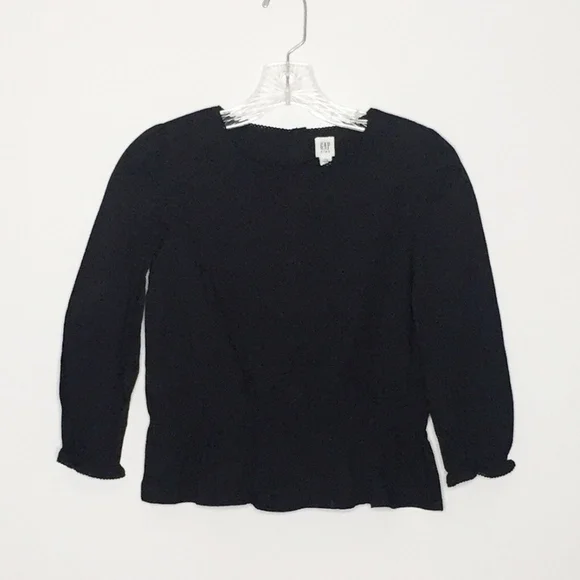 GAP KIDS | Black peplum peasant top