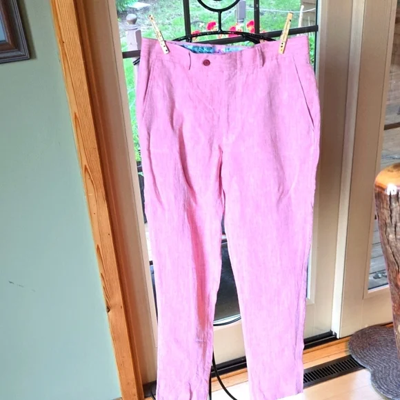 Bar III Pink 100% Linen Slim Fit 30 x 32 (31