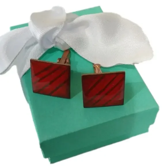 Men's Basketball Fan Cufflinks Cuff Links Orange Black