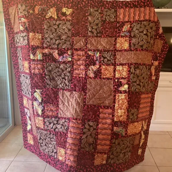 NWT. Hand Crafted Bright and Beautiful Butterfly Quilt