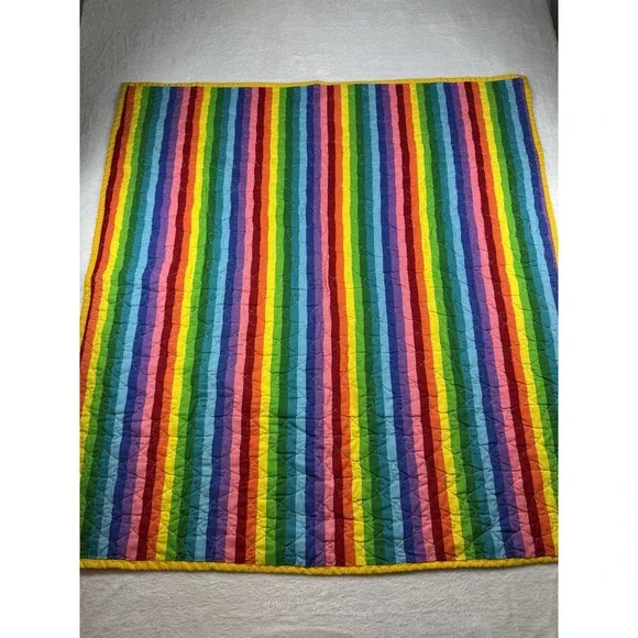 Handmade Quilt Rainbow Beach Baby Crib Blanket 39