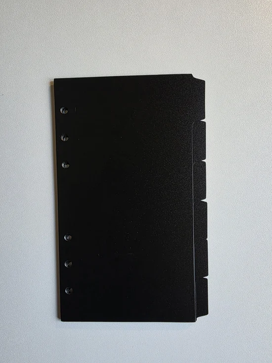 A6 Black 6-Hole Tab Divider Set Of 6