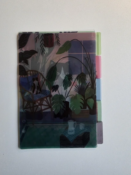 A5 Decorative Plant-Themed Tabbed Binder Divider - Multicolor Set Of 5