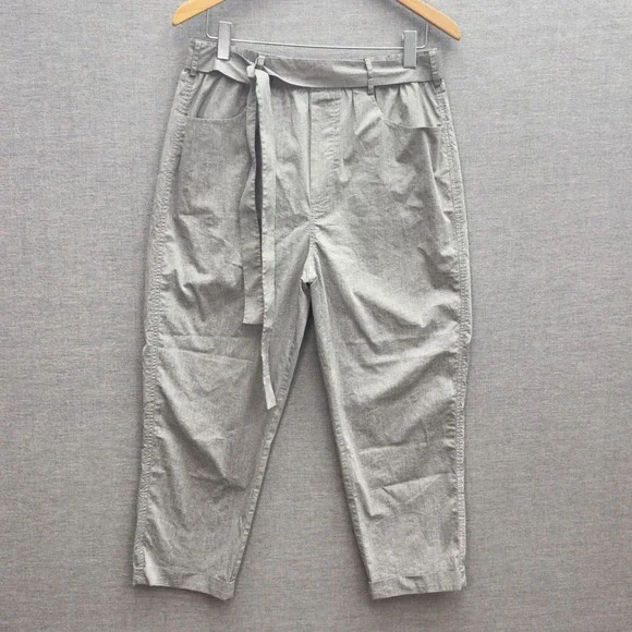 ORTTU Mens London Pants Gray Cropped Tapered Belted Elastic Waist‎ Size M