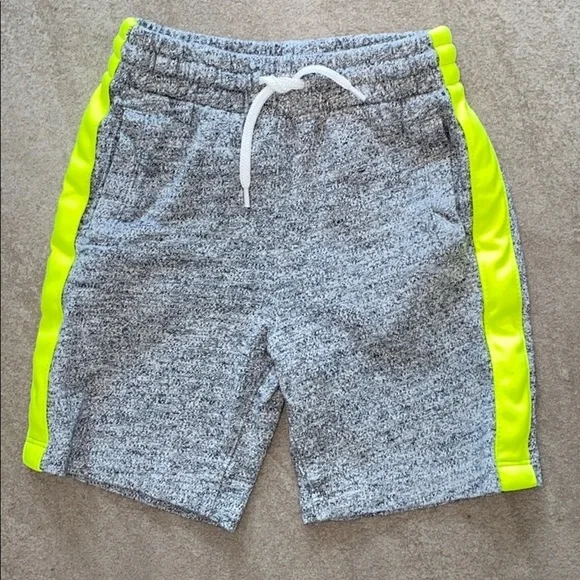 Gap Baby Grey Cozy Shorts with Neon Yellow Trim
