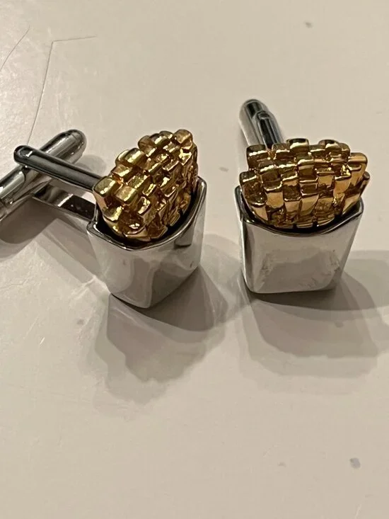 Cufflinks - French Fry Cufflinks (Cuff Links) Set Novelty Food Men Accessories