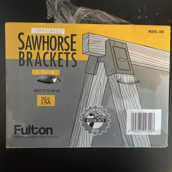 Fulton 2 in. H x 4 in. W Sawhorse Brackets 400 lb. capacity Black 1 pk