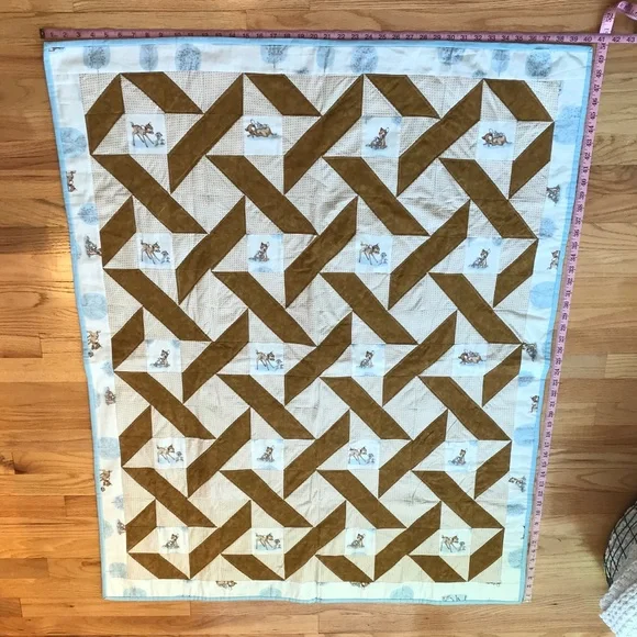 HANDCRAFTED BAMBI BABY QUILT 40 X 50