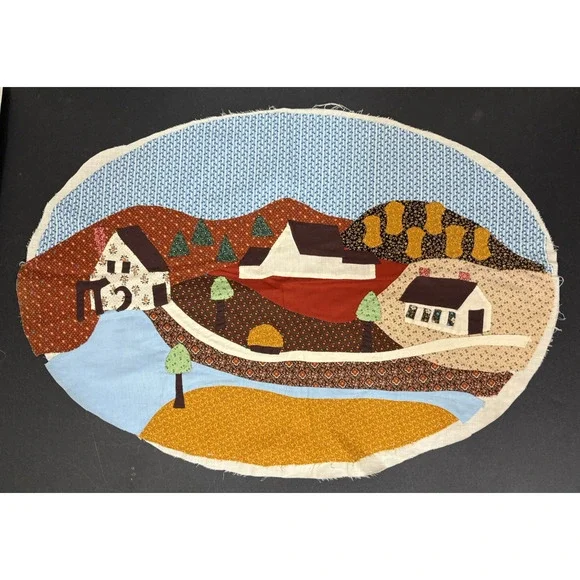 Farm Appliqued Quilted Wall Hanging Unframed 28