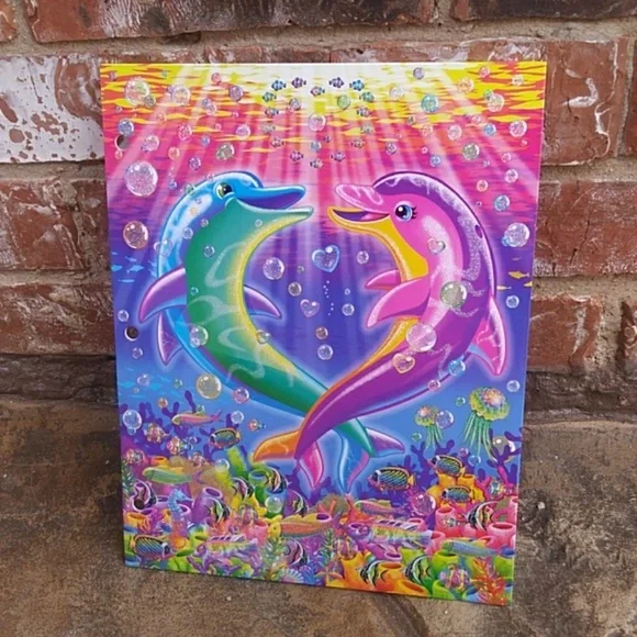 Lisa Frank Folder Dancing Dolphins