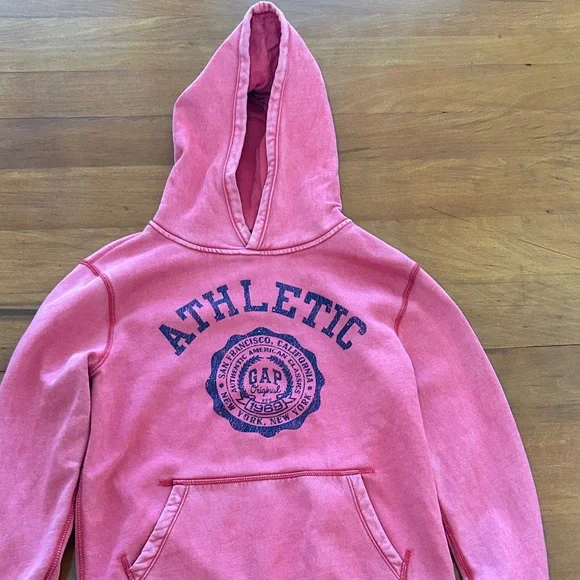 GAP Kids Athletic Logo Pullover Hoodie red