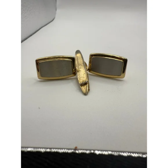 Men's Swank Gold & Silver Cuff Links & Tie Clip Set One Size