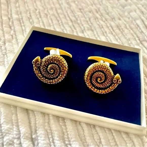 NWT‎ VINTAGE KALEVALA KORU Snake Cuff Links in Brass