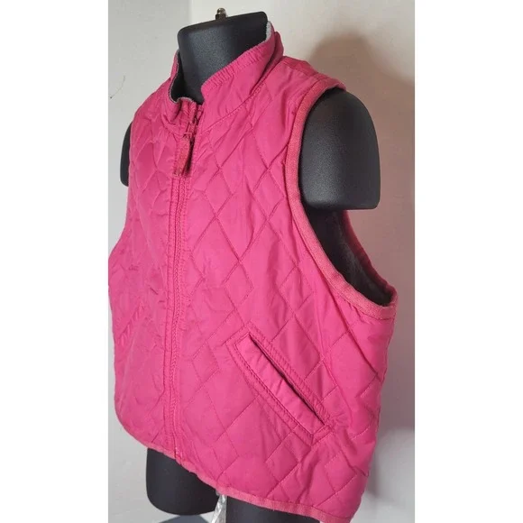 Girl's Baby GAP Pink Quilted‎ SL Winter Vest Size 4T Snow