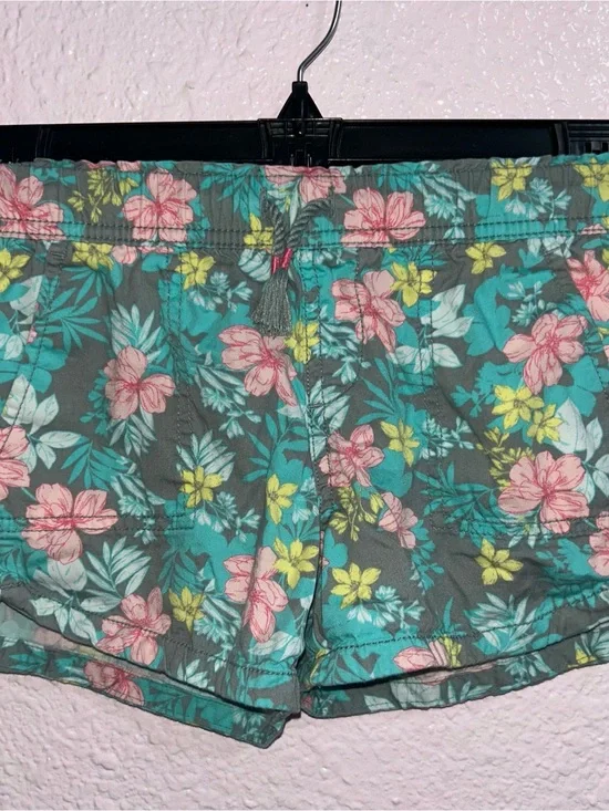 GAP Floral Drawstring Shorts - Teal, Pink & Yellow