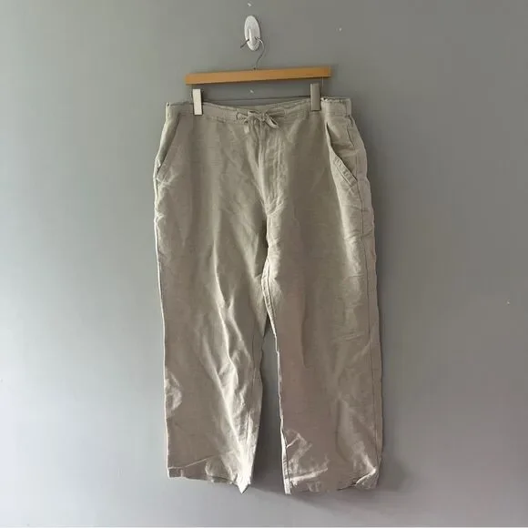 Cubavera High Rose Linen Pants Relaxed Fit Straight Leg Size XL