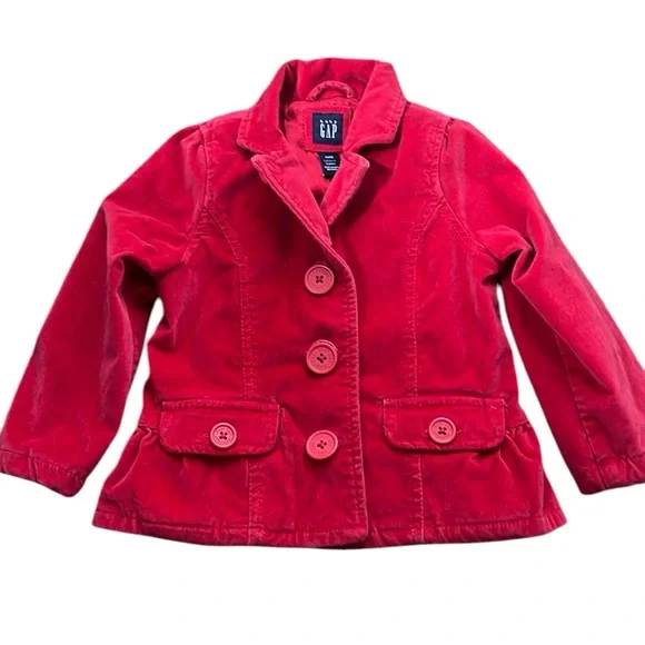Baby Gap Red Velour Holiday Jacket Size 3‎ Toddler