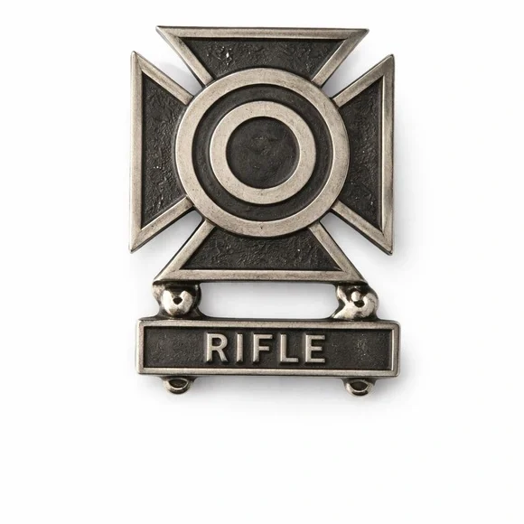 Vintage Sterling Silver Rifle Cross MilitaryPin